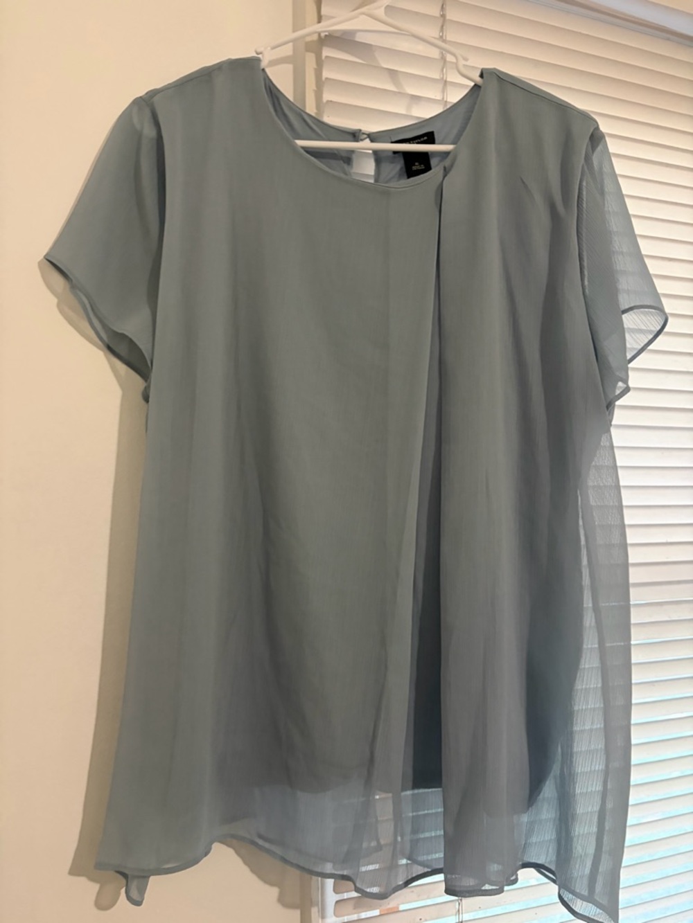 Ann Taylor Light Blue Blouse XL Layered Chiffon Flowy Top